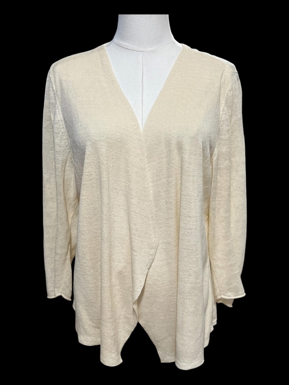 EUC Nic+Zoe Buttercream Linen Blend Open Front Cardigan | Size Large